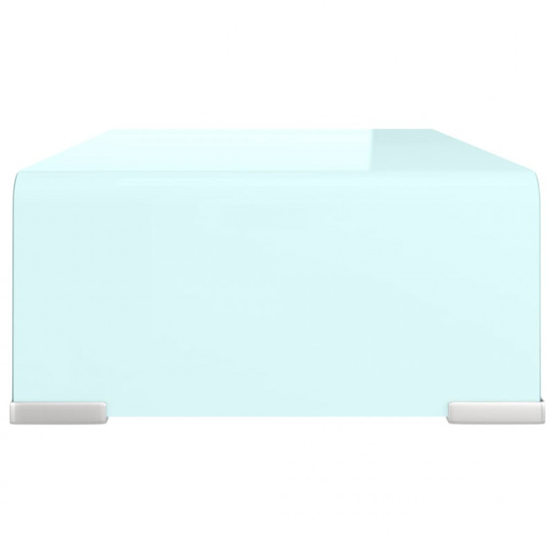Podstawka pod monitor / TV, zielone szkło, 40x25x11 cm