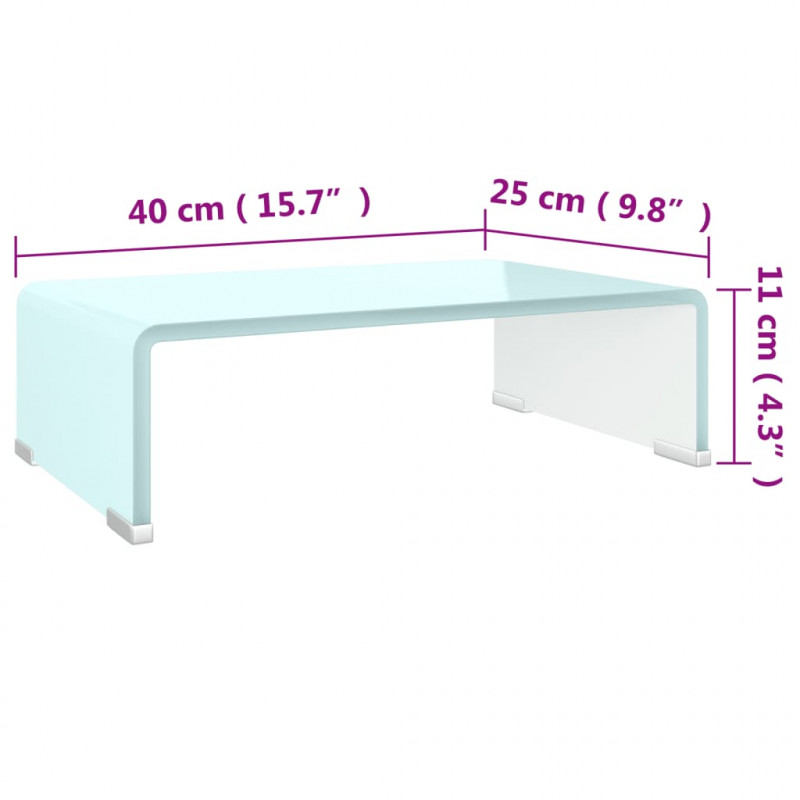 Podstawka pod monitor / TV, zielone szkło, 40x25x11 cm