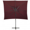 Parasol wiszący z podwójną czaszą, 250x250 cm, bordowy