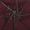 Parasol wiszący z podwójną czaszą, 250x250 cm, bordowy
