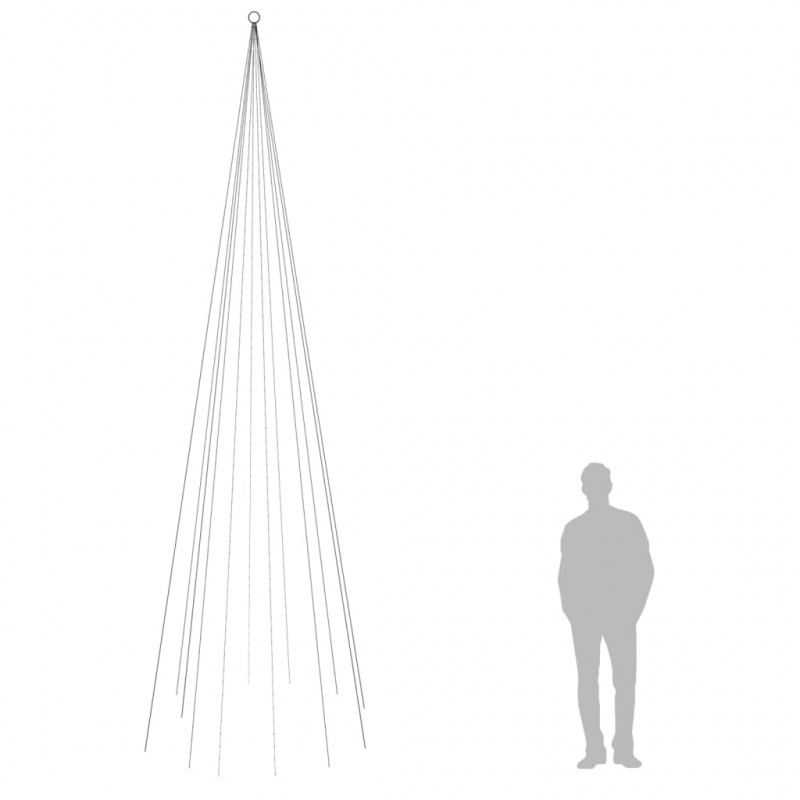 Choinka do montażu na maszcie, 732 niebieskich diod LED, 500 cm