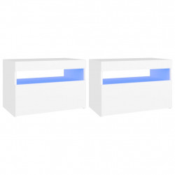 Szafki TV z oświetleniem LED, 2 szt., białe, 60x35x40 cm
