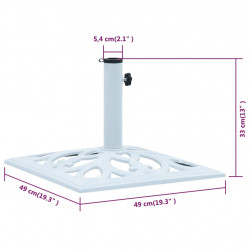 Podstawa pod parasol, biała, 12 kg 49 cm, żeliwo