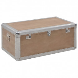 Skrzynia z litego drewna jodłowego, 91 x 52 x 40 cm, brązowa