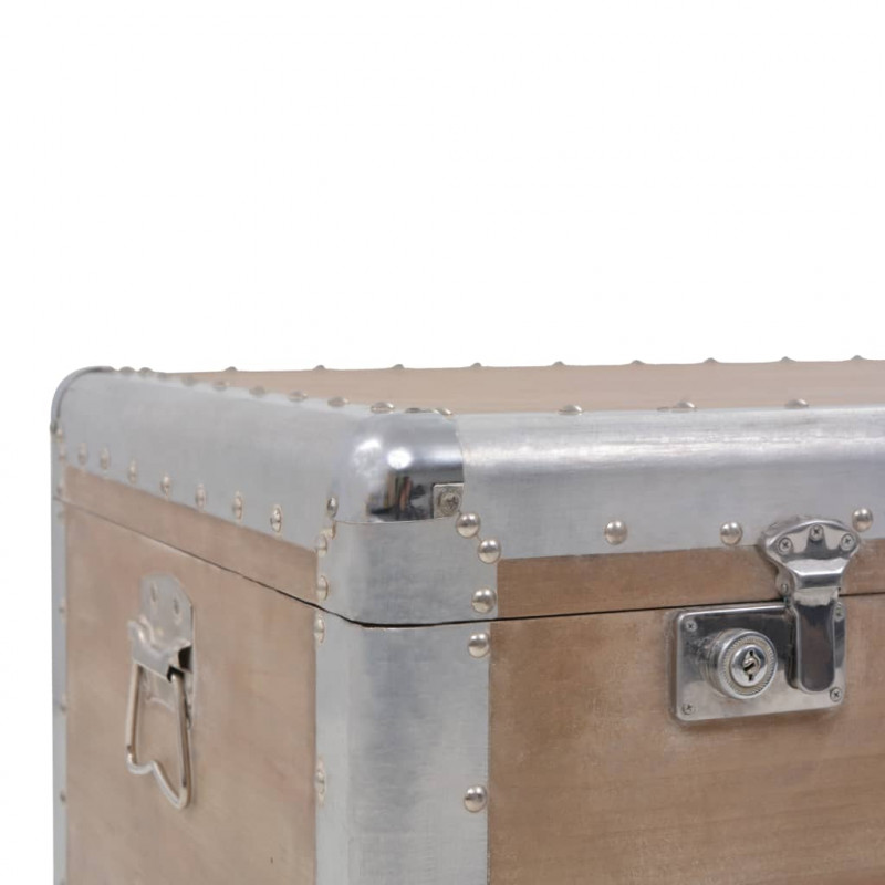 Skrzynia z litego drewna jodłowego, 91 x 52 x 40 cm, brązowa