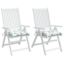 Poduszki na krzesła, 2 szt., wzór w liście, 50x50x7 cm, tkanina