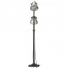 Lampa podłogowa z 2 kloszami, srebrna, E27, żeliwo