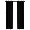 Zasłony stylizowane na lniane, 2 szt., czarne, 140x225 cm