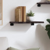 Półka, ciemnobrązowa, 40x20x2 cm, wykończone lite drewno dębowe