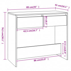 Stolik konsolowy, białe, 89x41x76,5 cm, materiał drewnopochodny