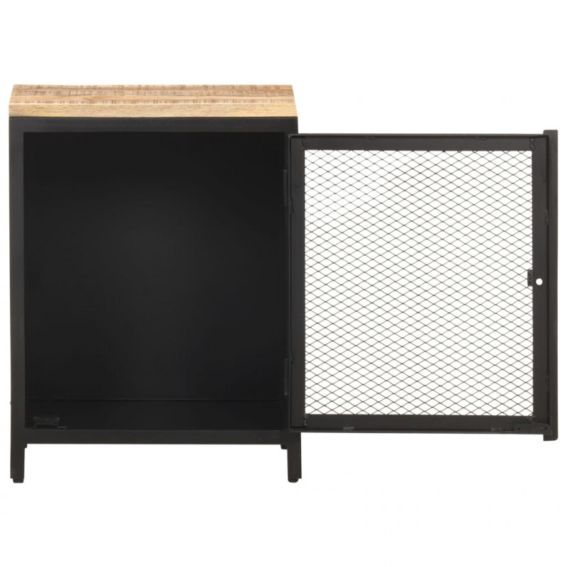 Szafka nocna, 40 x 30 x 53 cm, lite, surowe drewno mango