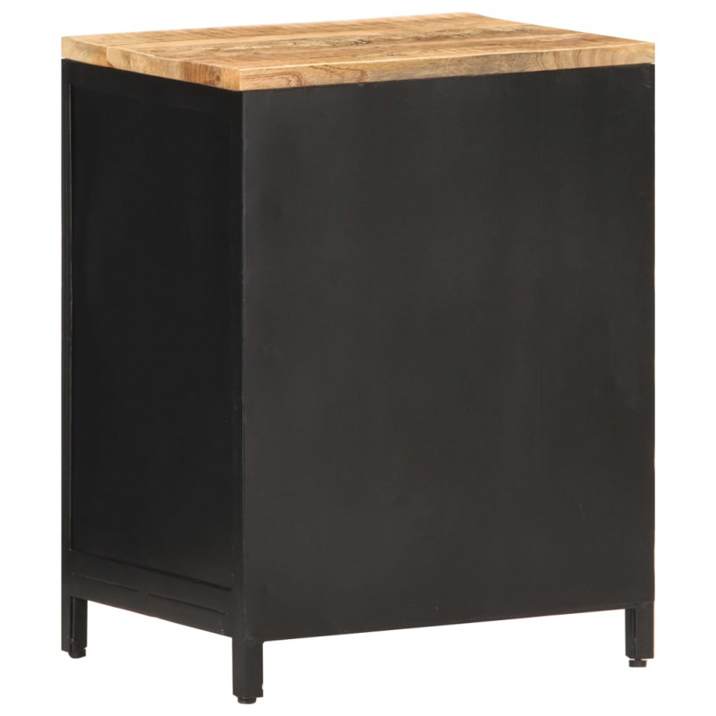 Szafka nocna, 40 x 30 x 53 cm, lite, surowe drewno mango