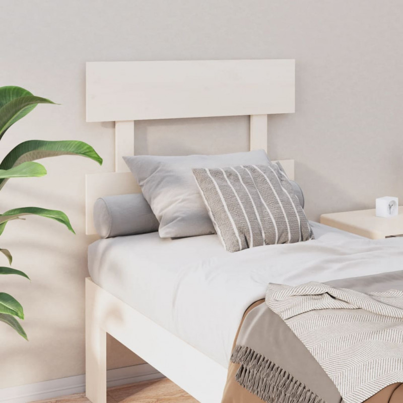 Wezgłowie łóżka, białe, 103,5x3x81 cm, lite drewno sosnowe