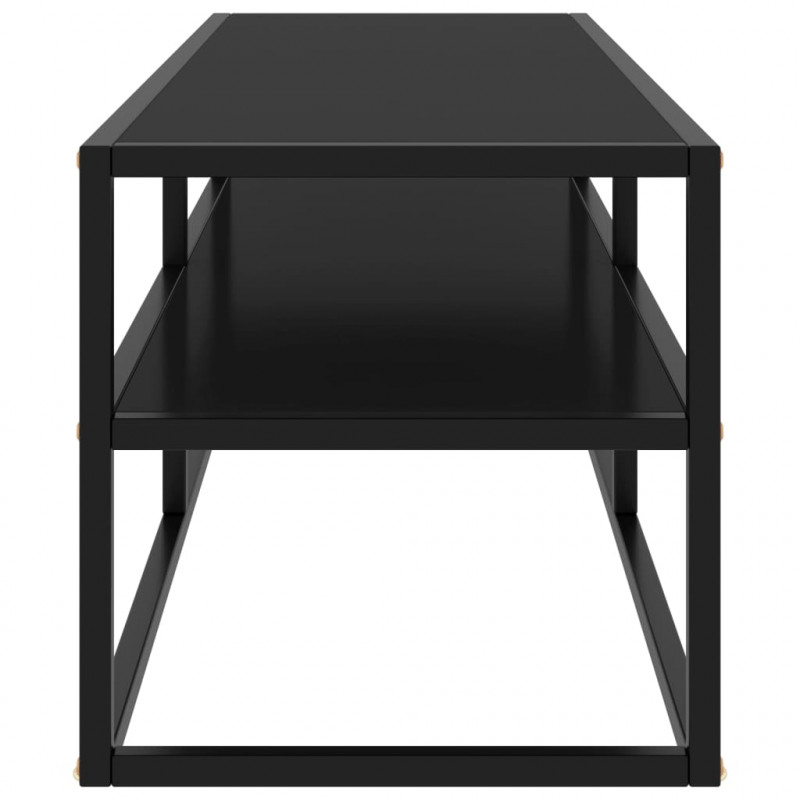 Szafka pod telewizor, czarna z czarnym szkłem, 120x40x40 cm