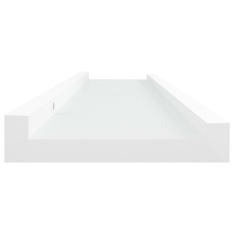 Półki ścienne na zdjęcia, 2 szt., białe, 40x9x3 cm, MDF