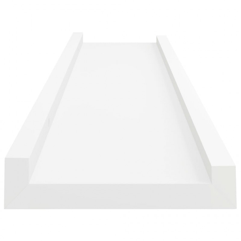 Półki ścienne na zdjęcia, 2 szt., białe, 40x9x3 cm, MDF