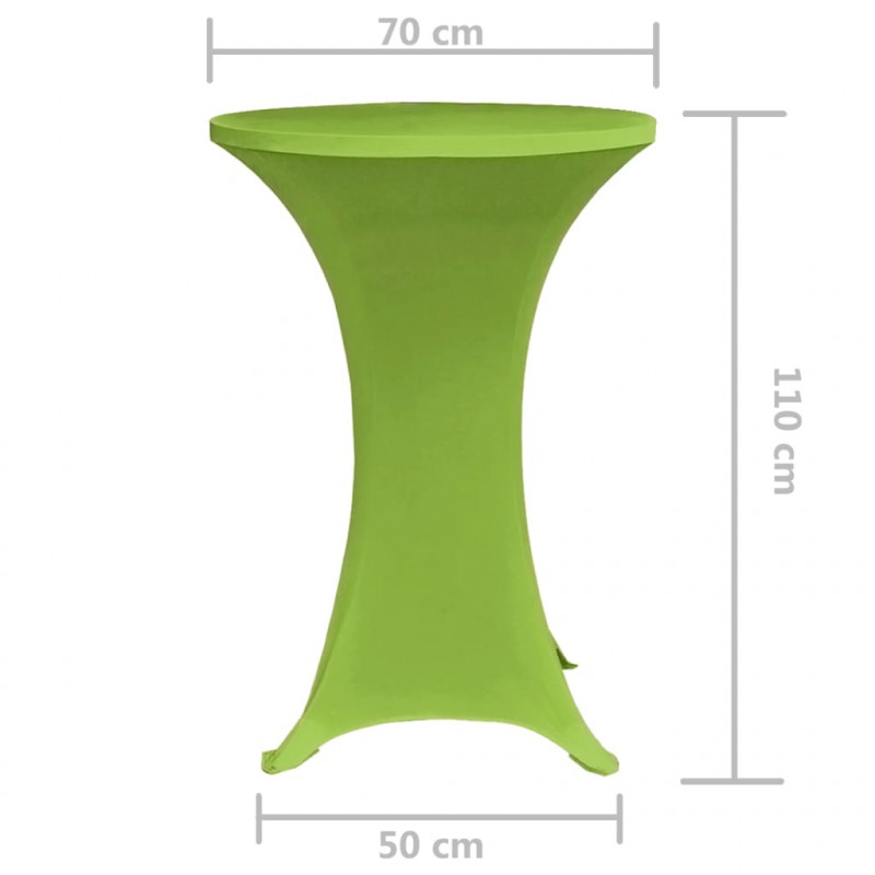 Elastyczne nakrycie stołu zielone 70 cm 2 szt.