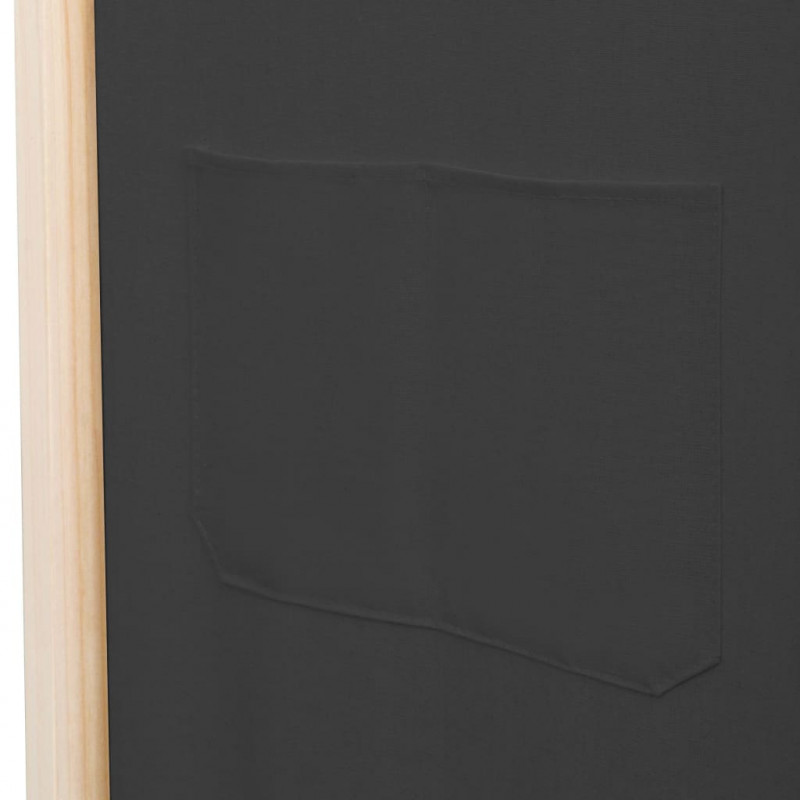 Parawan 3-panelowy, szary, 120x170x4 cm, tkanina