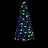 Choinka ze śnieżynkami LED, czarna, 150 cm, światłowodowa
