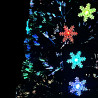 Choinka ze śnieżynkami LED, czarna, 150 cm, światłowodowa