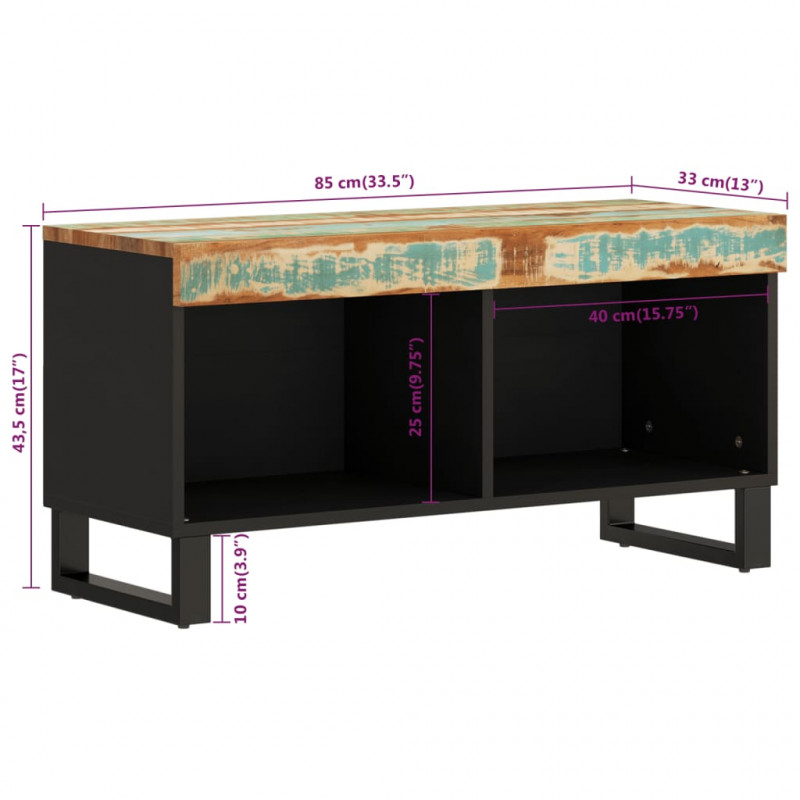 Szafka pod TV, 85x33x43,5 cm, lite drewno z odzysku