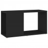 Szafka pod TV, czarna, 60x24x32 cm, materiał drewnopochodny