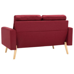 2-osobowa sofa, kolor czerwonego wina, tapicerowana tkaniną