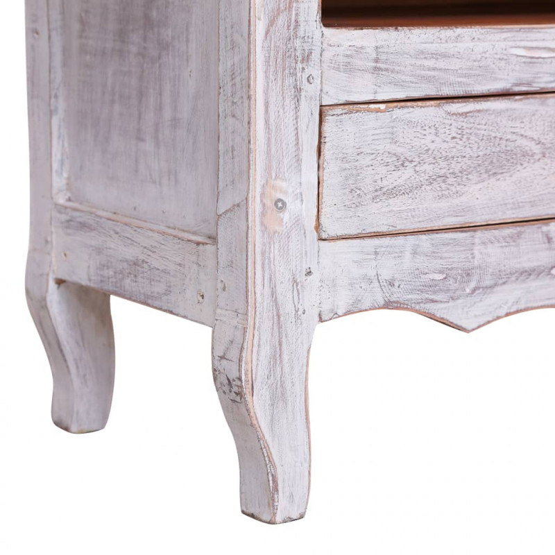 Szafka pod TV, 120x30x40 cm, biała, lity mahoń