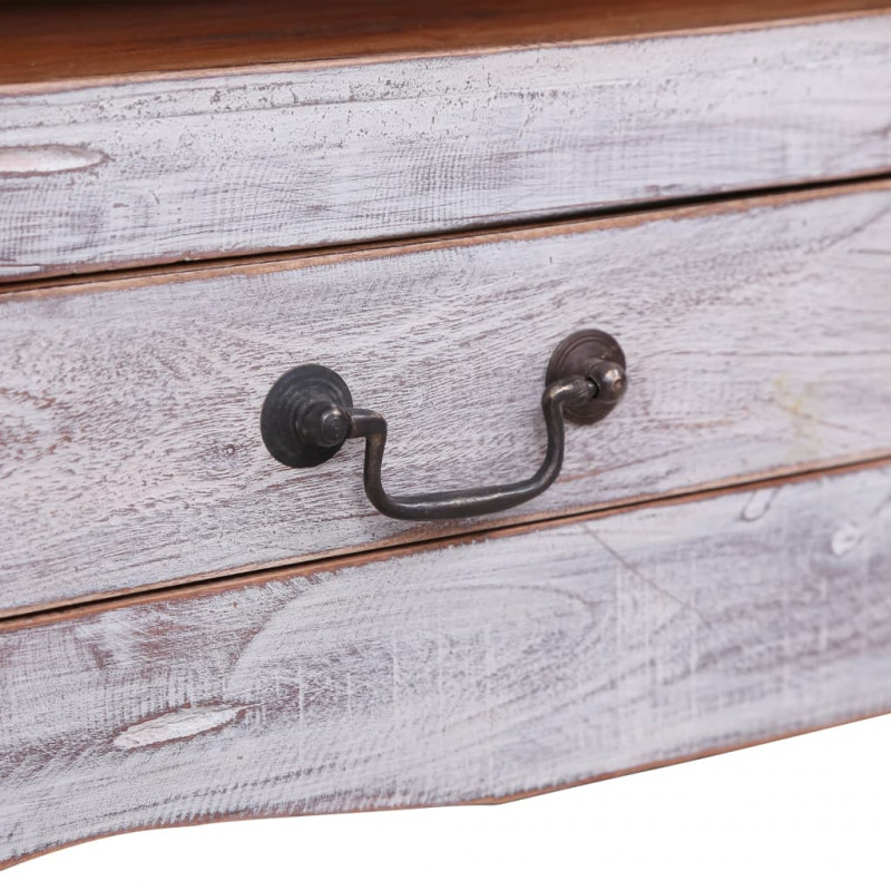 Szafka pod TV, 120x30x40 cm, biała, lity mahoń