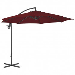 Parasol wiszący ze stalowym słupkiem, 300 cm, bordowy