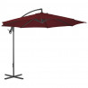 Parasol wiszący ze stalowym słupkiem, 300 cm, bordowy