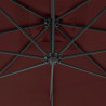 Parasol wiszący ze stalowym słupkiem, 300 cm, bordowy