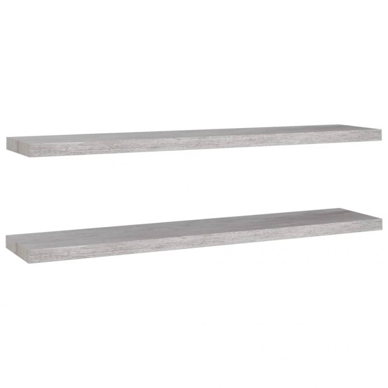 Półki ścienne, 2 szt., szarość betonu, 120 x 23,5 x 3,8 cm, MDF