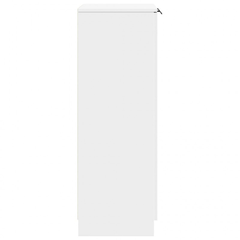 Szafka na buty, biała, 59x35x100 cm, materiał drewnopochodny