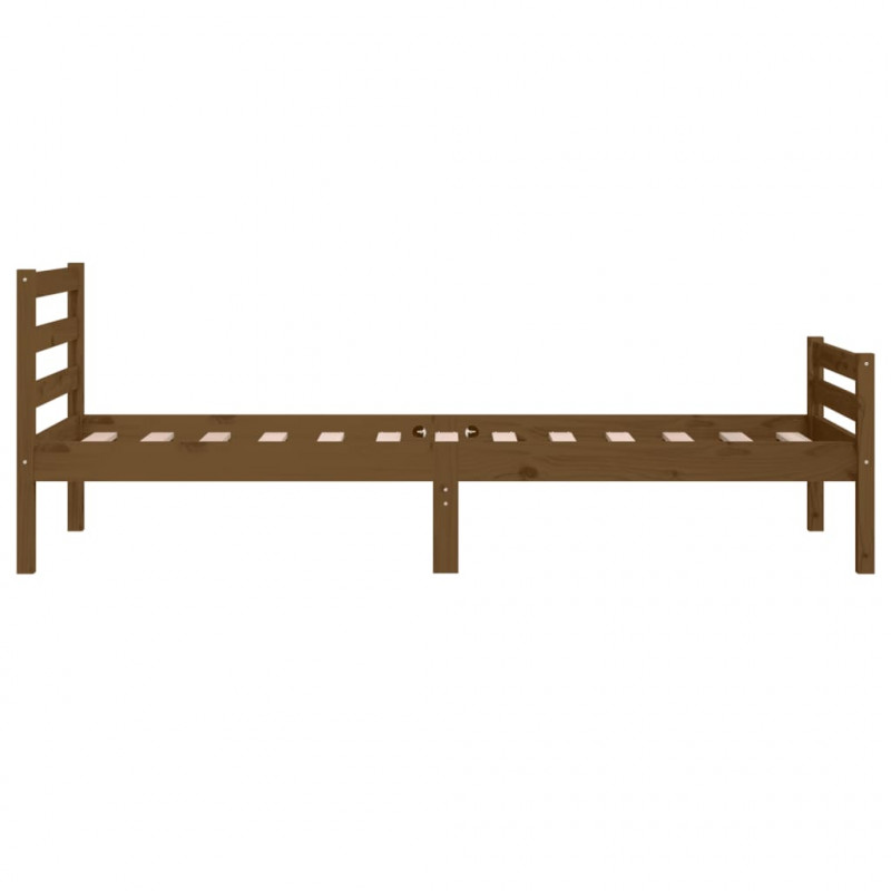 Rama łóżka, miodowy brąz, lite drewno, 75x190 cm, pojedyncza