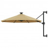 Parasol ogrodowy z LED, ścienny, 300 cm, taupe