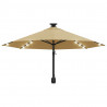 Parasol ogrodowy z LED, ścienny, 300 cm, taupe