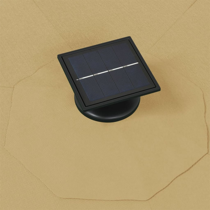 Parasol ogrodowy z LED, ścienny, 300 cm, taupe