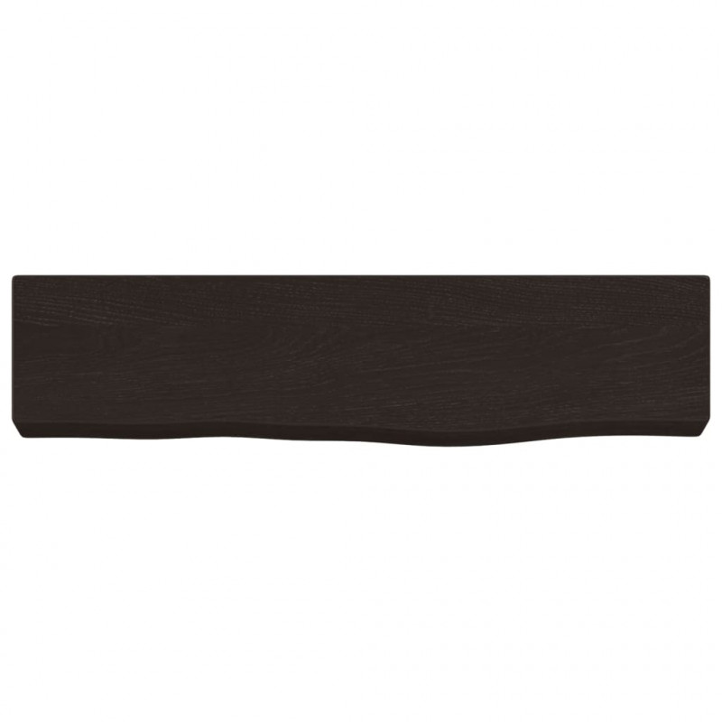 Półka, ciemnobrązowa, 40x10x4 cm, wykończone lite drewno dębowe