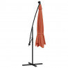 Parasol ogrodowy z LED, wiszący, terakota, 350 cm