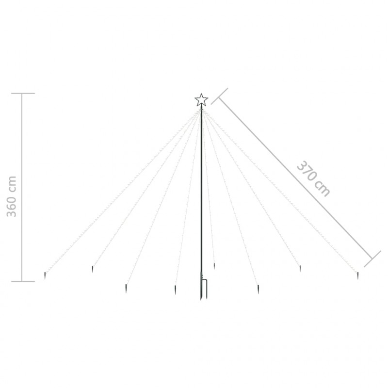 Choinka z lampek, wewn./zewn., 576 kolorowych diod LED, 3,6 m