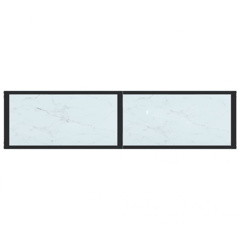 Konsola, biały marmur, 140x35x75,5 cm, szkło hartowane