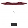 Podwójny parasol ogrodowy z LED, bordowy, 316x240 cm