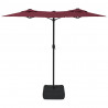 Podwójny parasol ogrodowy z LED, bordowy, 316x240 cm