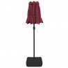 Podwójny parasol ogrodowy z LED, bordowy, 316x240 cm