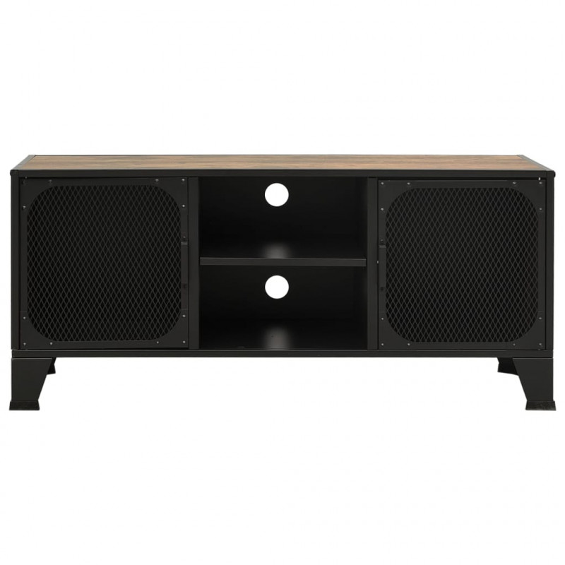 Szafka pod telewizor, rustykalny brąz, 105x36x47cm, metal i MDF