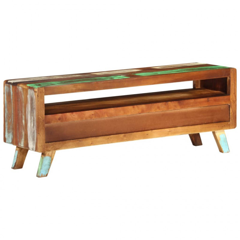 Szafka pod telewizor, kolorowa, 110x30x40 cm, drewno z odzysku