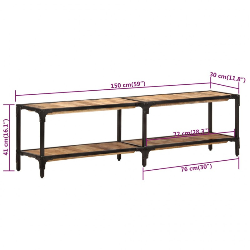 Szafka pod TV, 150x30x41 cm, lite drewno mango