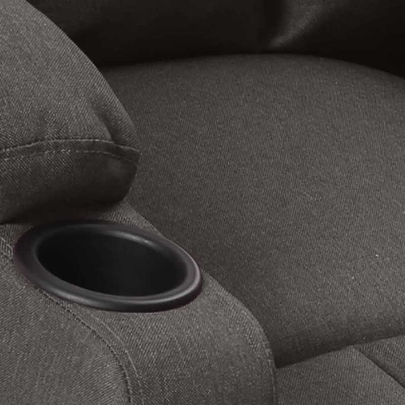 Fotel z masażem, ciemnoszary, tkanina