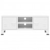 Industrialna szafka pod TV, biała, 105x35x42 cm, metalowa